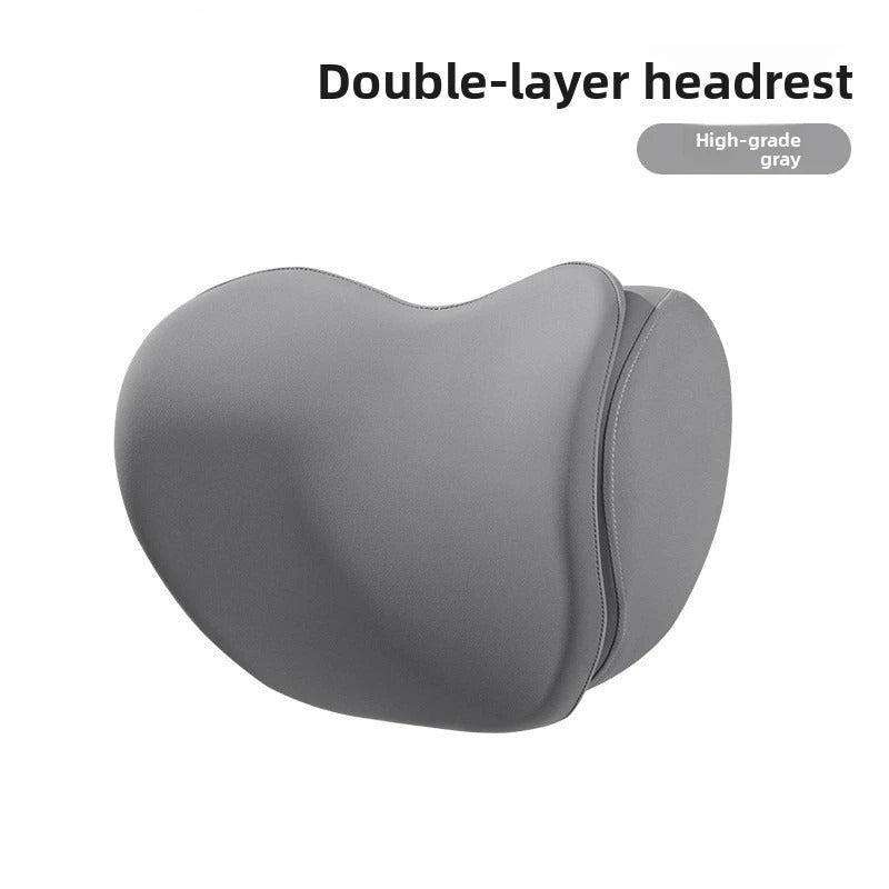 Leather Car Headrest Cushion – Breathable Neck & Lumbar Support Pillow for Vehicle Seats - Delicate Leather