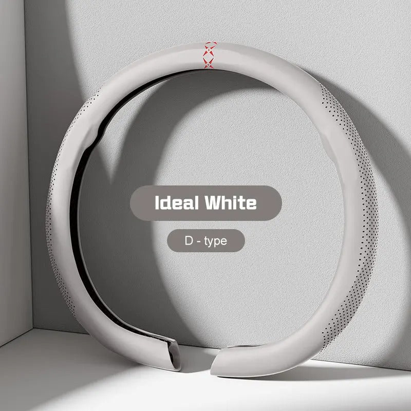 Universal Nappa Leather Steering Wheel Cover – Non-Slip Breathable Design for 37–38cm O/D Type Wheels - Delicate Leather  