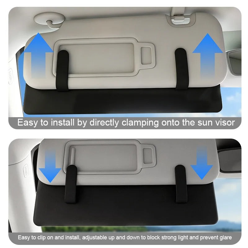 Bling Rhinestone Car Sun Visor Extender – Glare Shield with Card & Ticket Holder
