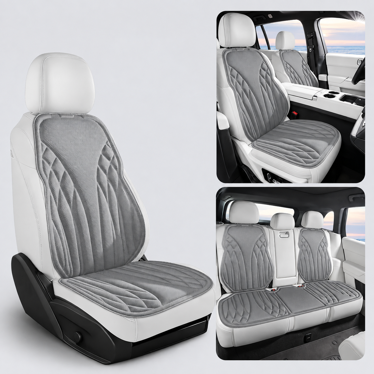 Breathable Latex Car Seat Cushion – Universal Non-Slip Cooling Seat Cover - Delicate Leather