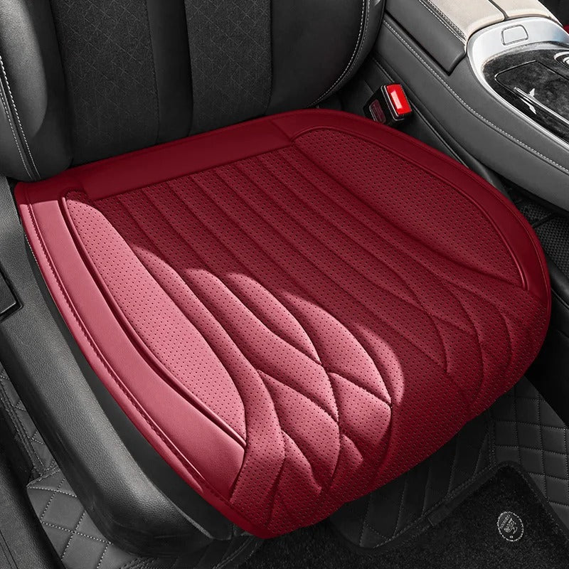 Universal Nappa Leather Front Car Seat Cushion – Breathable Wear-Resistant Seat Protector - Delicate Leather  