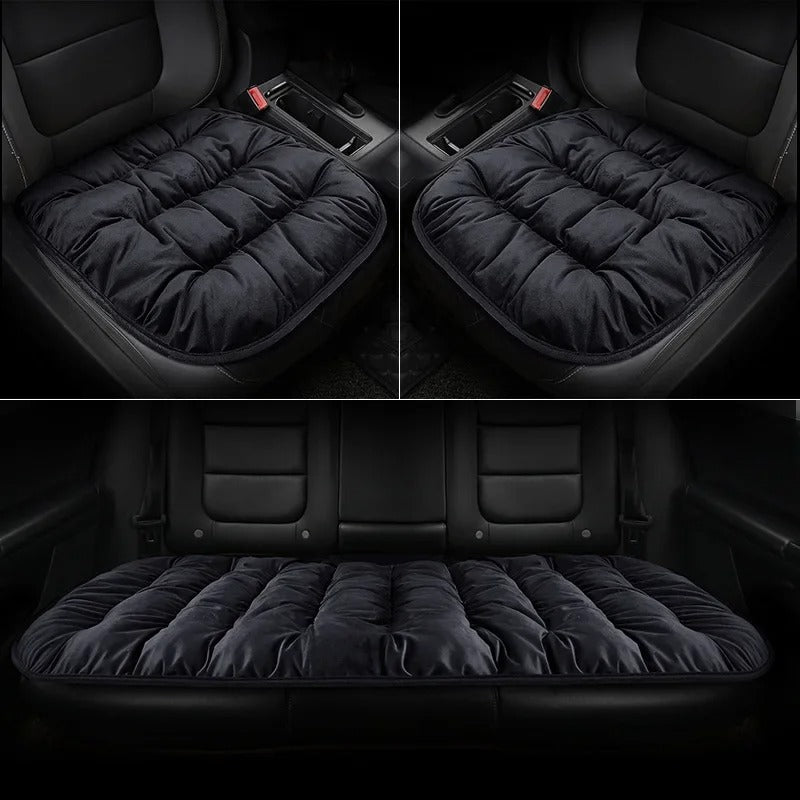 Fluffy Winter Car Seat Cushion – Warm Soft Memory Foam Seat Pad for Car, Office & Home - Delicate Leather