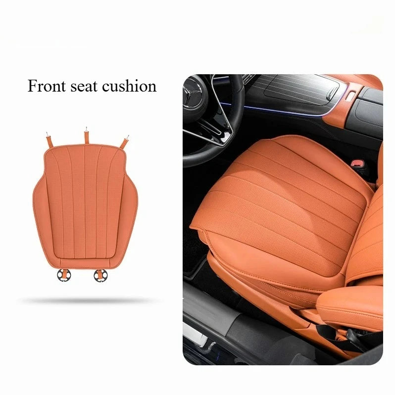 2025 Premium Nappa Leather Universal Car Seat Cushion – Breathable Perforated Design for All-Season Comfort – All-Season Universal Accessory - Delicate Leather  