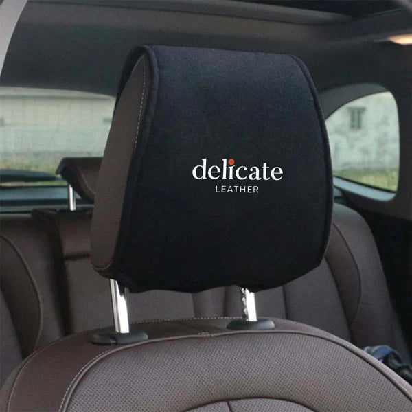 Car Seat Headrest Cover Breathable Flexible Headrest Covers Velcro Auto Headrest Covers Universal Fit, Custom For Your Cars, Car Accessories KX13998 - Delicate Leather  
