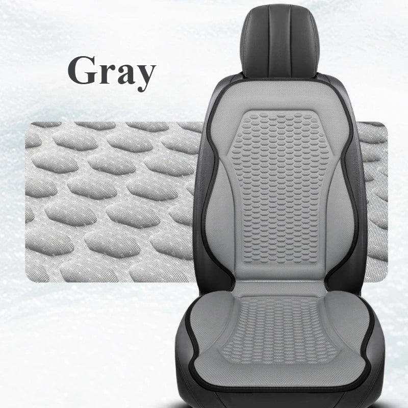 3D Textured Ice Silk Car Seat Cushion – Dual Front Seat Cooling Pads, Breathable Summer Comfort, Easy Installation, No Straps Needed - Delicate Leather  