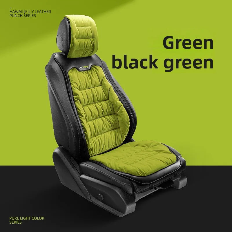 Universal Winter Down Car Seat Cover – Warm Breathable Soft Seat Cushion Protector for Vehicle Interior - Delicate Leather  
