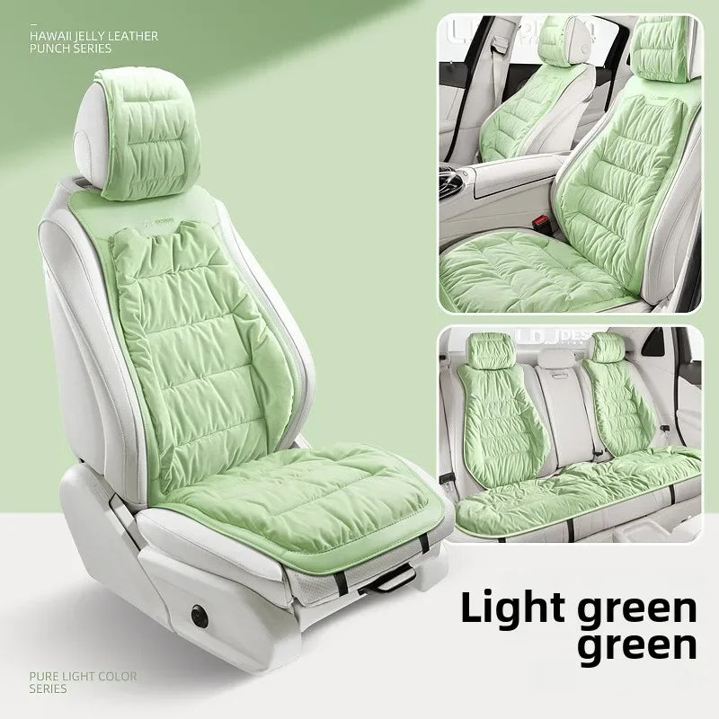 Universal Winter Down Car Seat Cover – Soft Breathable Warm Seat Cushion Protector for Car Interior - Delicate Leather  