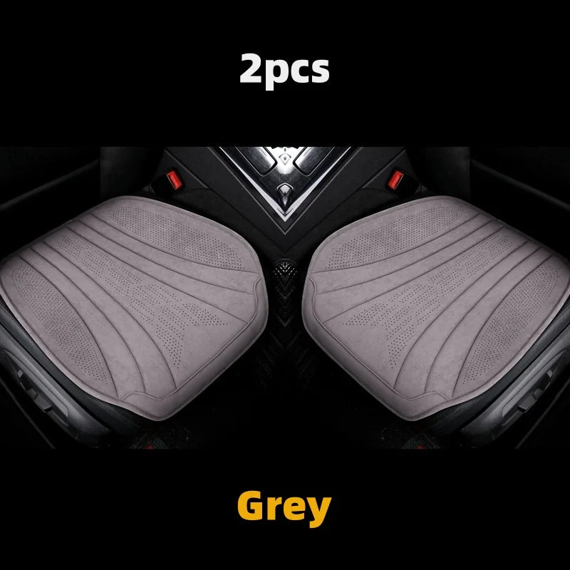 Suede Car Seat Cover - Breathable Front Seat Anti-slip Cushion - Universal 5-Seater Car Front/Rear Protection - Interior Accessories - Delicate Leather  