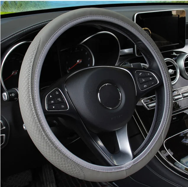 Car Steering Wheel Cover Braid Cover Cubre Volante Genuine Leather,  Breathable Anti Slip, Car Accessories 09