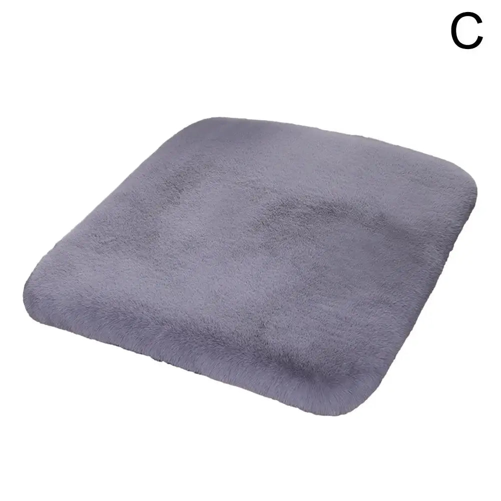 Universal Winter Plush Car Seat Cushion – Thick Soft Imitation Rabbit Fur Warm Anti-Slip Seat Cover Pad - Delicate Leather  