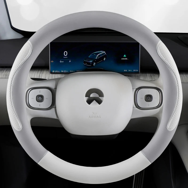 Universal 38cm Steering Wheel Cover – Anti-Slip Wear-Resistant All-Season Grip - Delicate Leather  