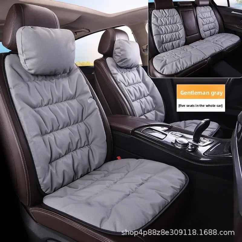 Universal Winter Down Car Seat Cover – Breathable Warm Seat Protector, Soft Cushion for Vehicle Interior - Delicate Leather  