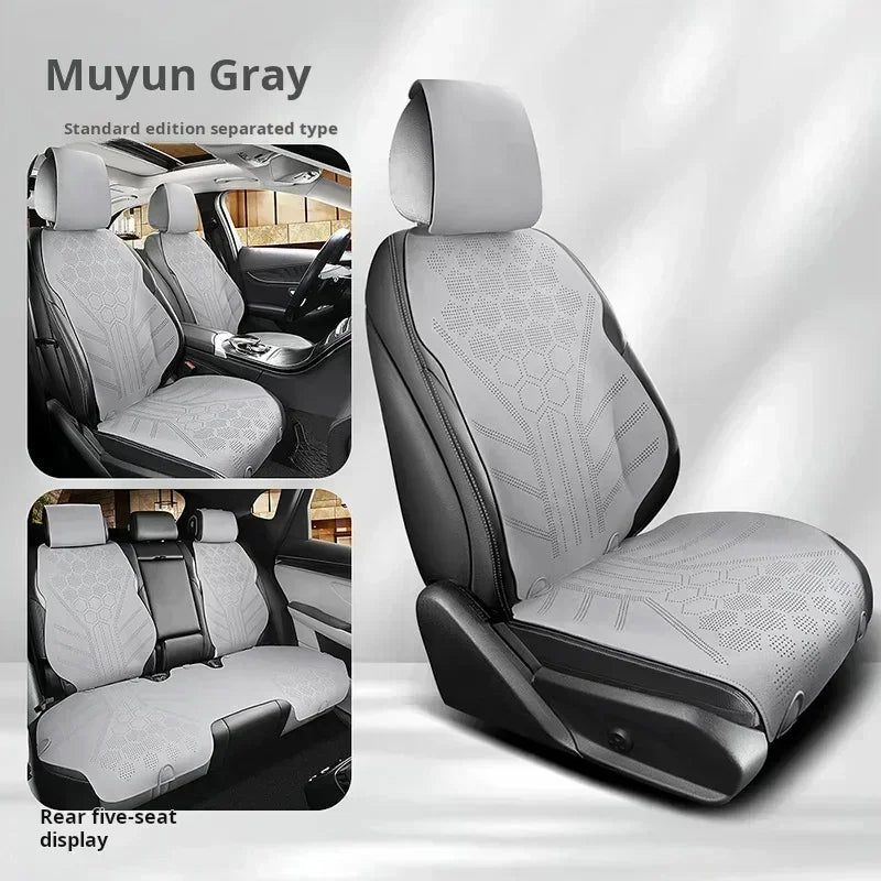 Universal All Seasons Car Seat Cover - Breathable Suede Seat Anti-slip Protective Cushions - Luxury Ultra Thin Suede Seat Cover - Delicate Leather  