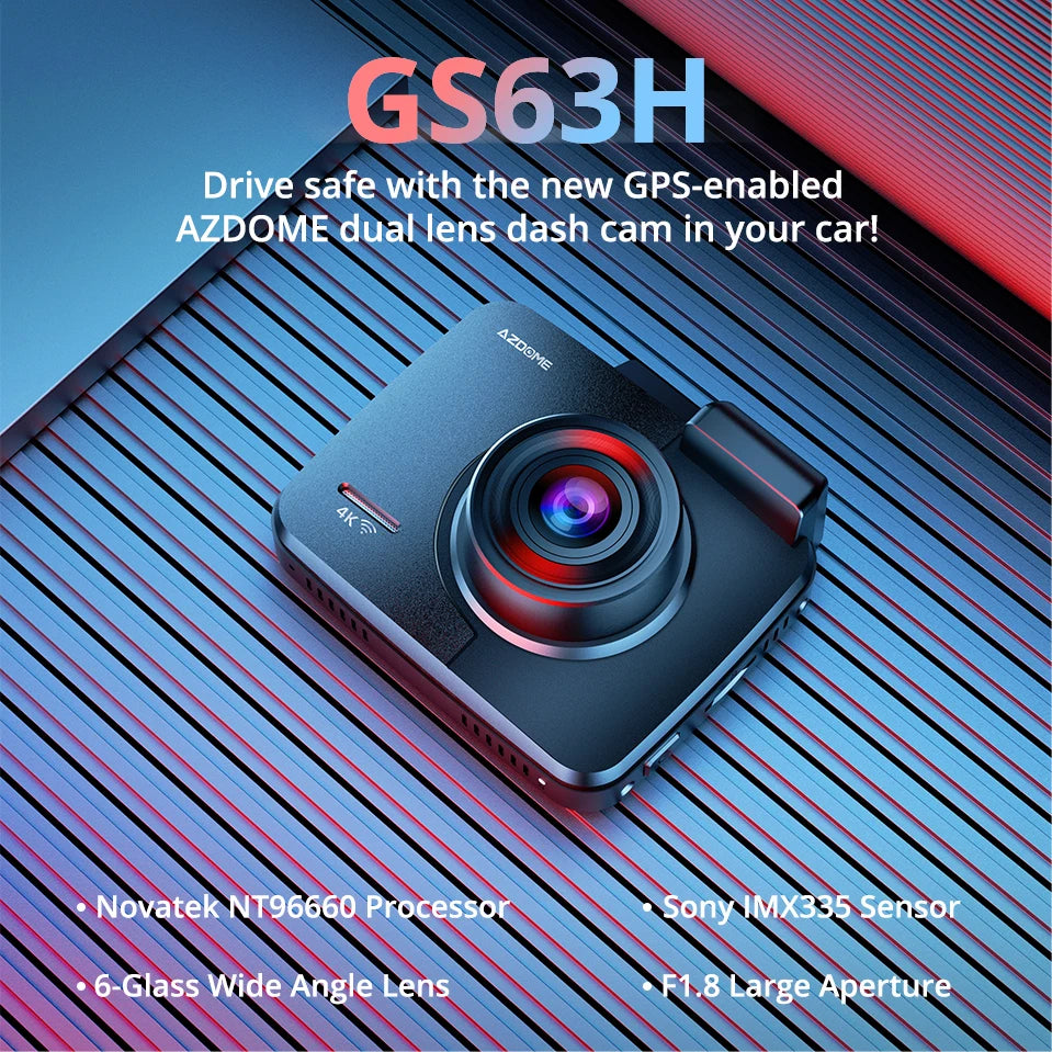 4K Dash Cam GS63H – Built-In GPS, Wi-Fi, G-Sensor, and Motion Detection Car DVR 30