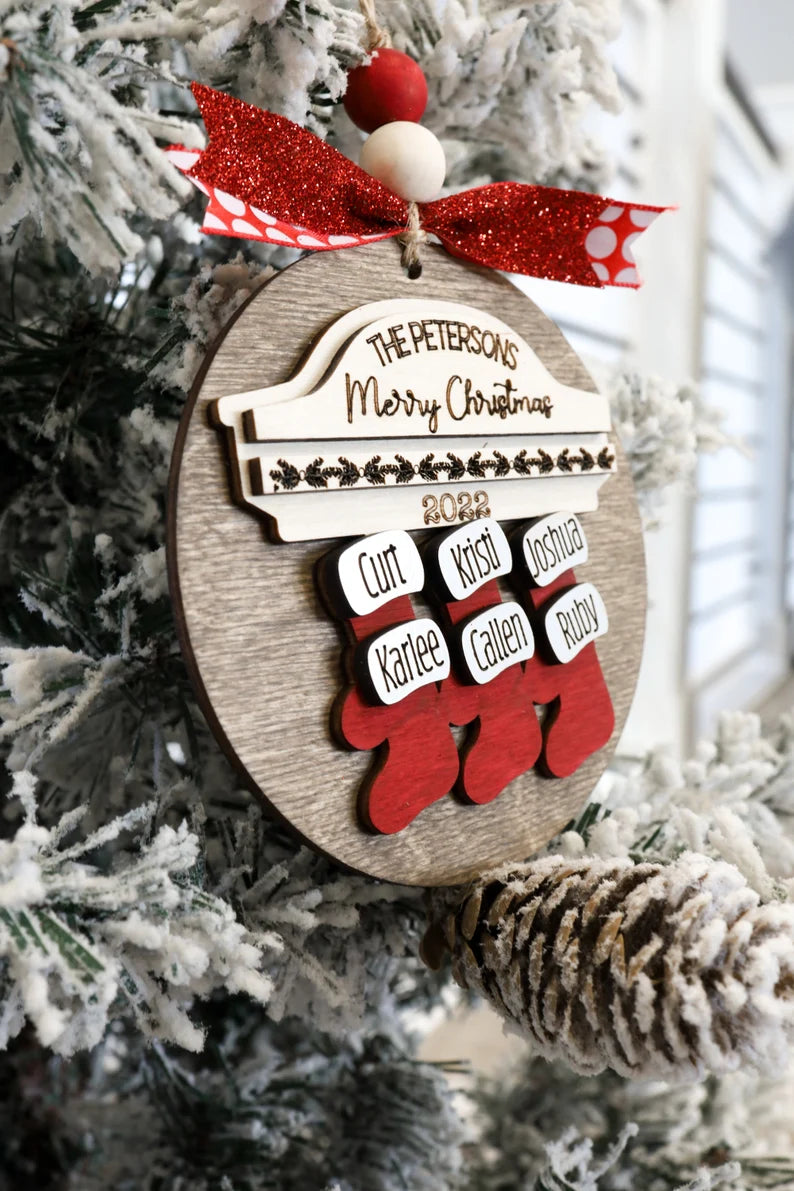 2024 Family Stocking Ornament – Personalized Christmas Stocking Ornament for Families