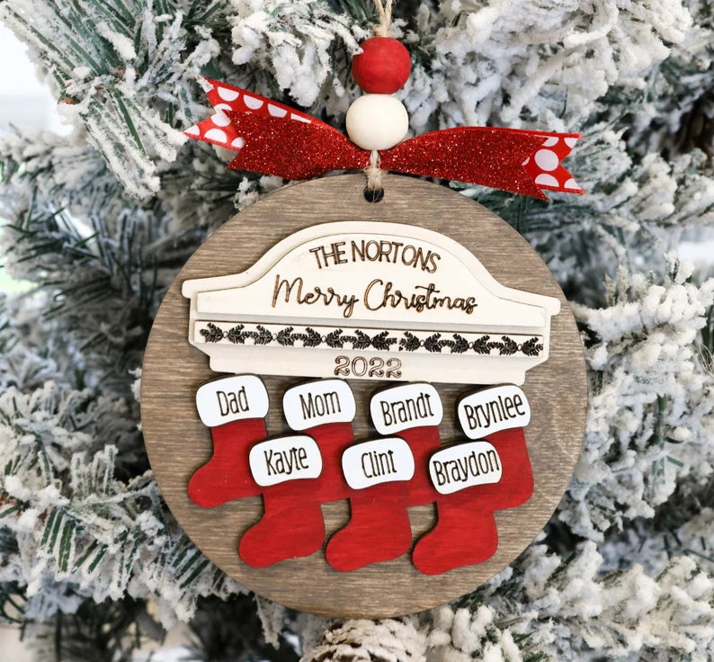 2024 Family Stocking Ornament – Personalized Christmas Stocking Ornament for Families