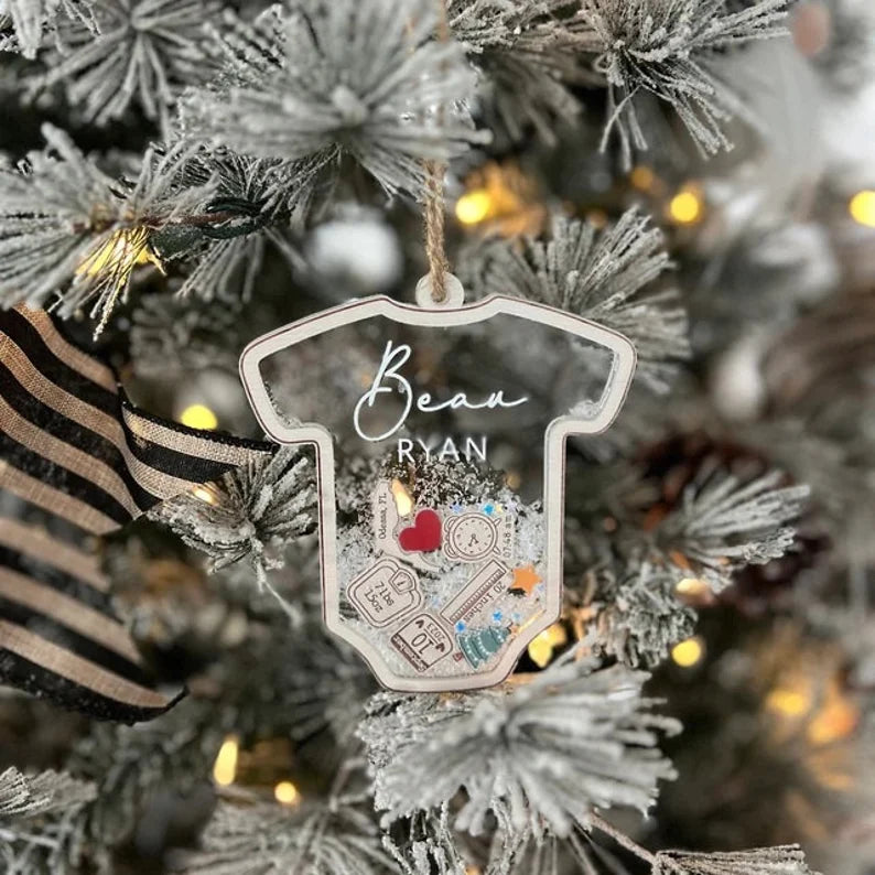 Baby's First Christmas Ornament for Grandchild or New Parents – Personalized Shaker Ornament