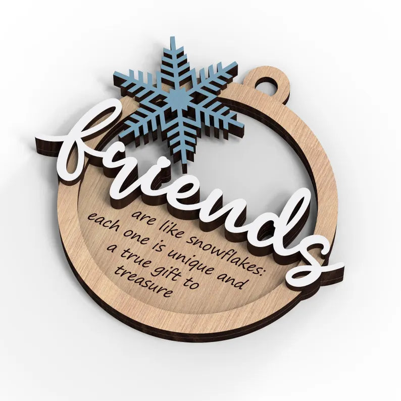 Friends Christmas Ornament Set – Wooden Tree Decor for Holiday Celebrations