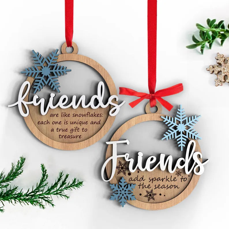 Friends Christmas Ornament Set – Wooden Tree Decor for Holiday Celebrations