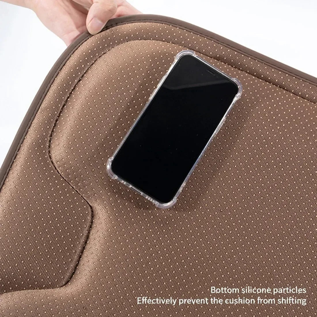 Luxury Comfort Car Cushions – Premium Memory Foam Seat Cushion for Back Pain Relief and Enhanced Relaxation - Delicate Leather  