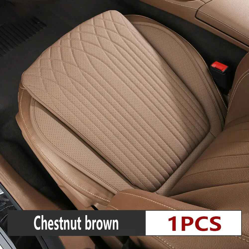All-Season Nappa Leather Car Seat Cushion - Universal Driver's Front Seat Protector - Delicate Leather  