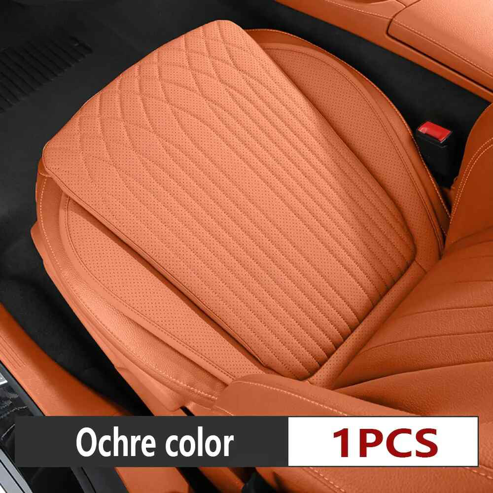 All-Season Nappa Leather Car Seat Cushion - Universal Driver's Front Seat Protector - Delicate Leather  