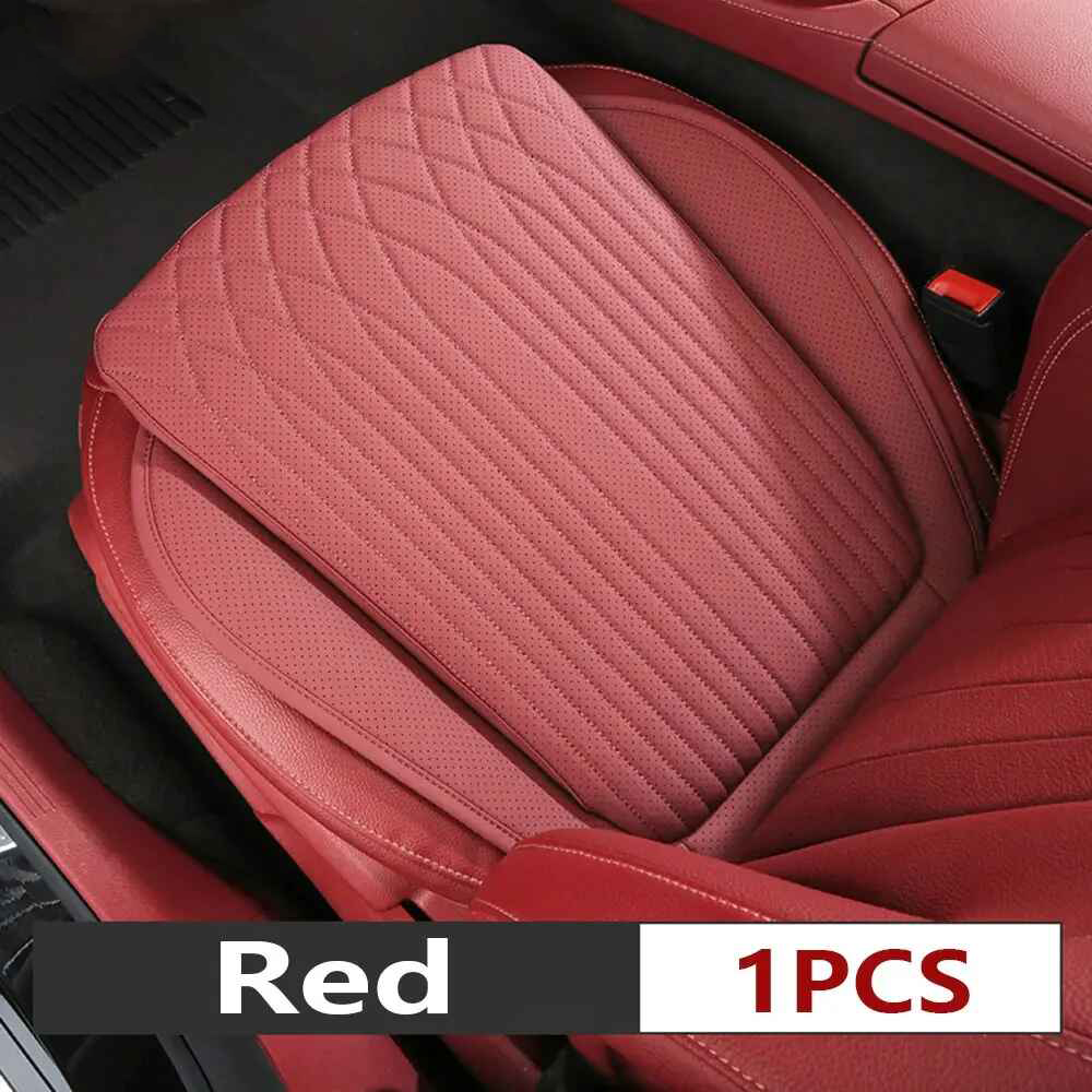 All-Season Nappa Leather Car Seat Cushion - Universal Driver's Front Seat Protector - Delicate Leather  