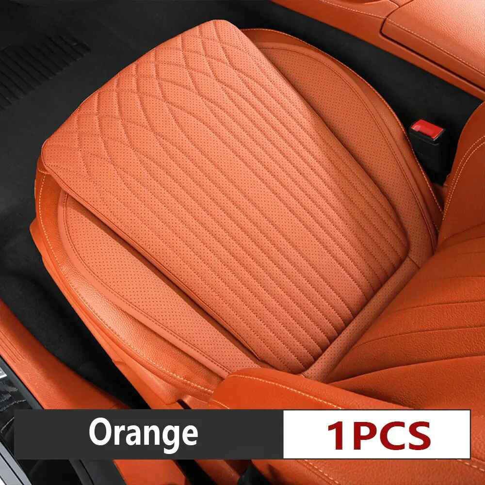 All-Season Nappa Leather Car Seat Cushion - Universal Driver's Front Seat Protector - Delicate Leather  