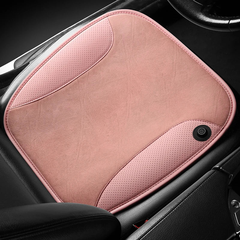 USB Car Heating Cushion – Small Plush Seat Pad for Winter Comfort, 5V Heating Pad - Delicate Leather  