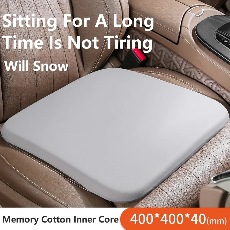 Universal Memory Foam Seat Cushion – Ergonomic Plush Comfort Pad, Non-Slip, All-Season for Car & Office - Delicate Leather  