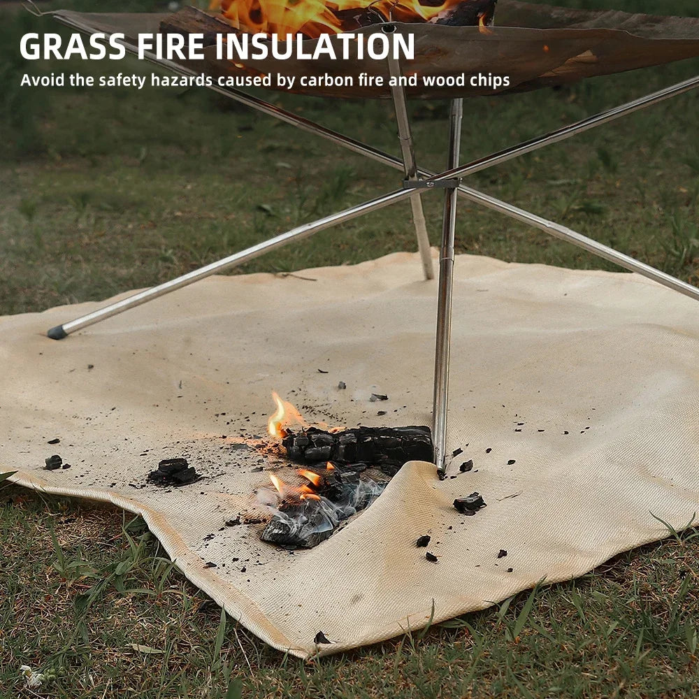 Barbecue Fire Protection Mat: High-Temperature Ironing Fire Retardant Carpet for Camping, Picnics, and Indoor or Outdoor Barbecue Use