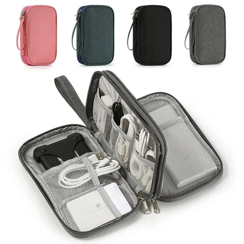 1pc Travel Portable Digital Product Storage Bag USB Data Cable Organizer Headset Charging Treasure Box Bag
