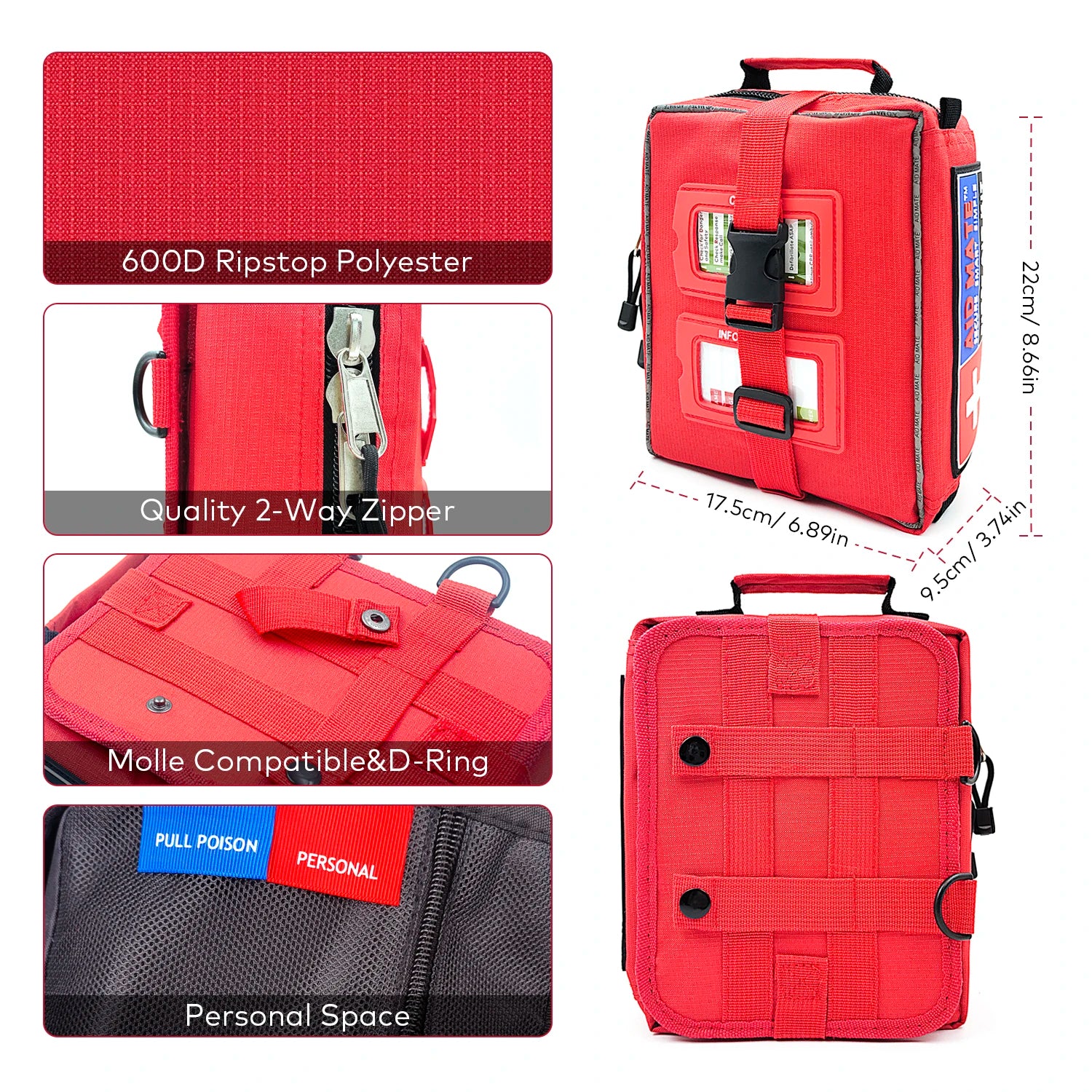 165pcs Full Set/Empty First Aid Kit: Car Medical Storage Bag with Emergency Survival Molle Pouch, Essential for Camping, Hiking, and Travel