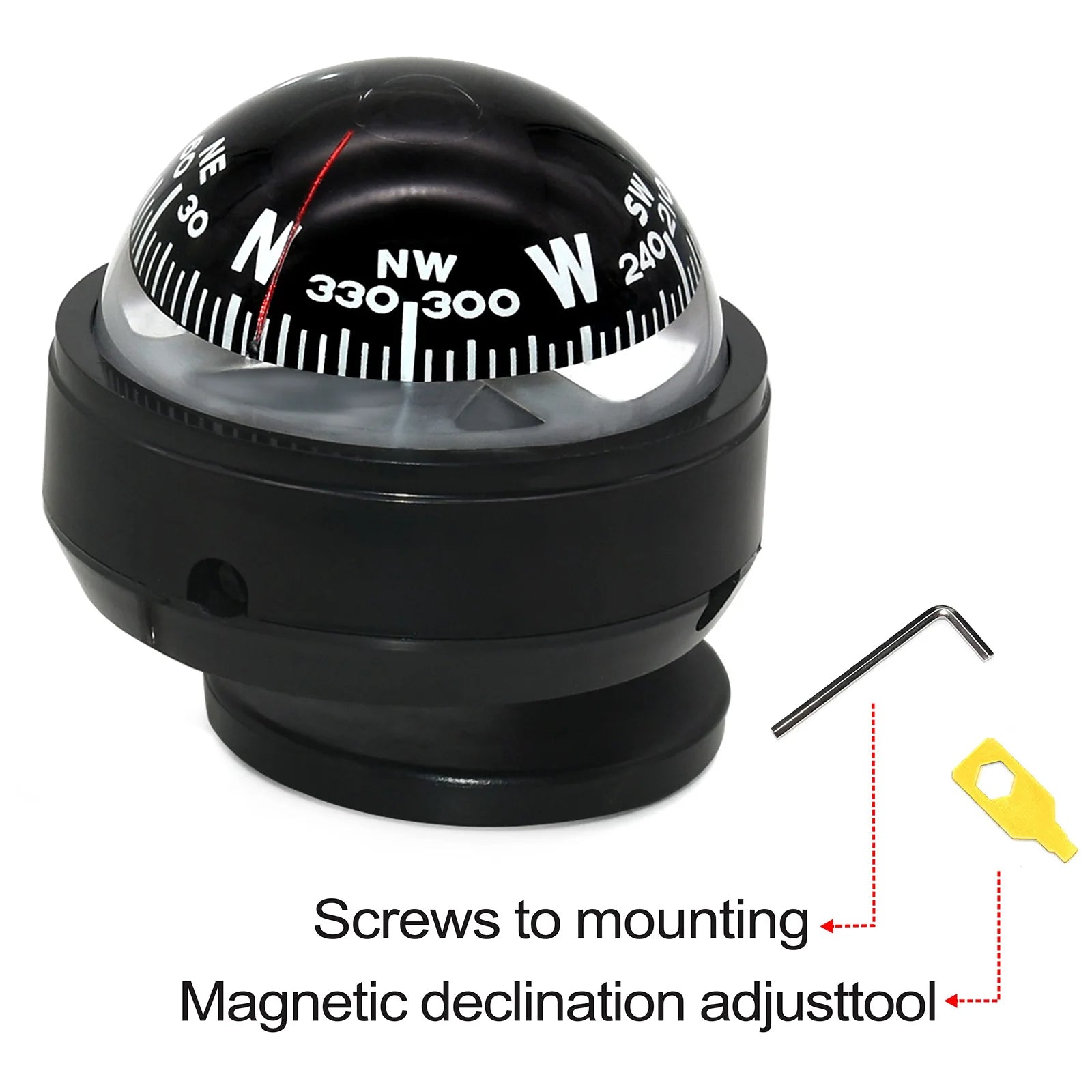 Mini Waterproof Electronic Navigation Compass, Essential Camping Gear, Small Guide Ball for Marine, Boat, and Vehicle Navigation