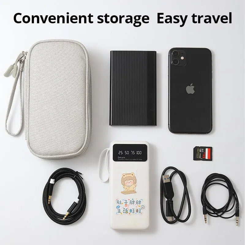 1pc Travel Portable Digital Product Storage Bag USB Data Cable Organizer Headset Charging Treasure Box Bag