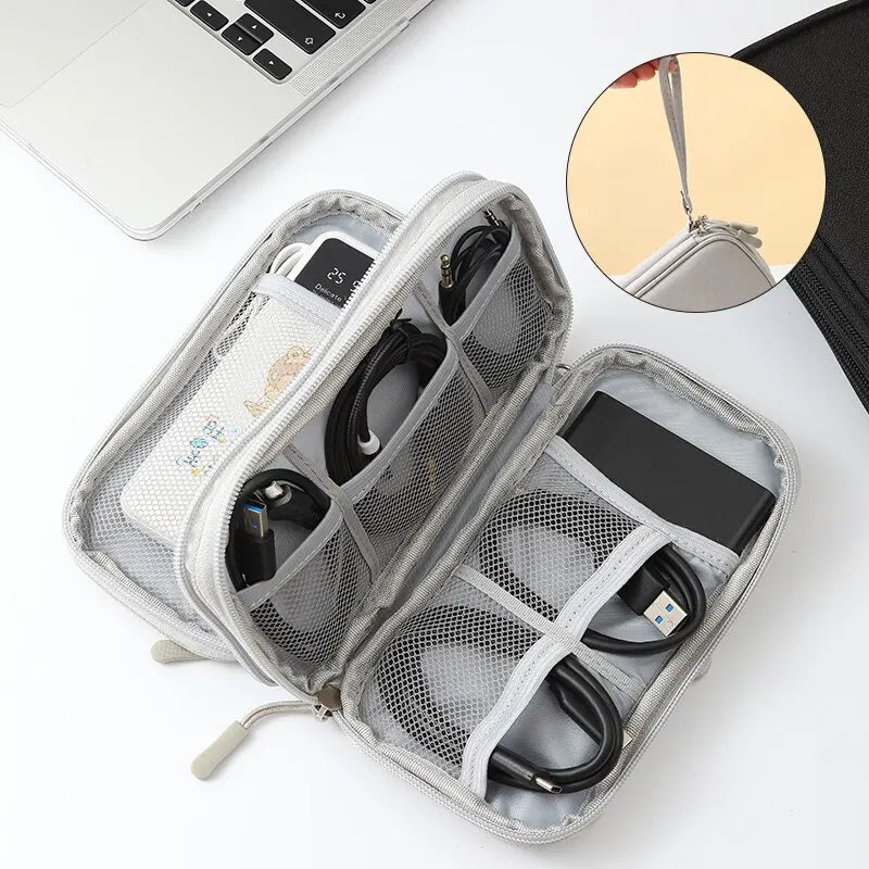 1pc Travel Portable Digital Product Storage Bag USB Data Cable Organizer Headset Charging Treasure Box Bag