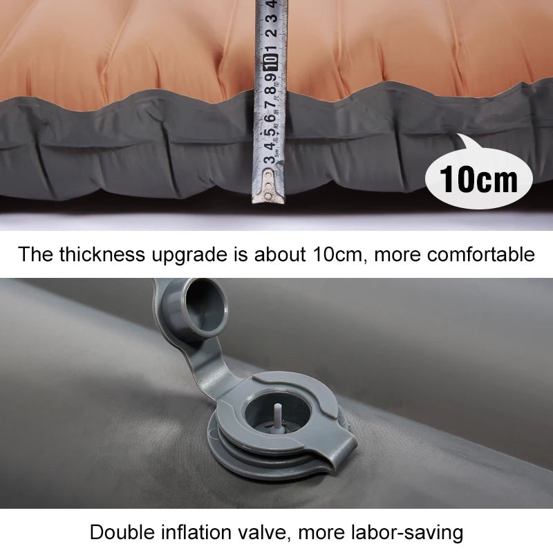 Thicken Camping Mattress Ultralight Self-Inflating Air Mattress with Built-in Inflator Pump, Ideal for Travel, Hiking, and Fishing Adventures