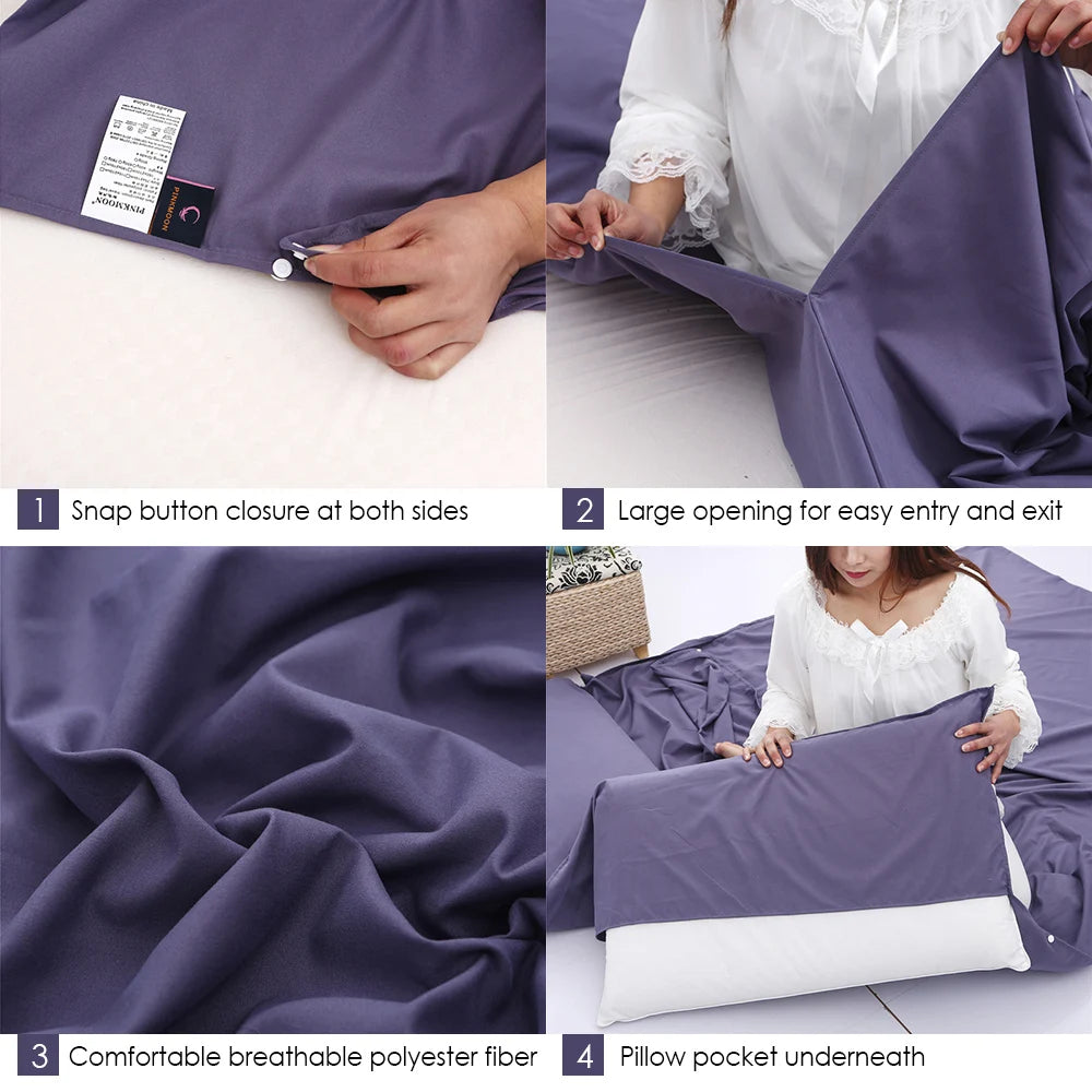 Lightweight Sleeping Bag Liner Ideal for Outdoor Camping, Hotel Stays, and Traveling. Provides Additional Comfort and Hygiene
