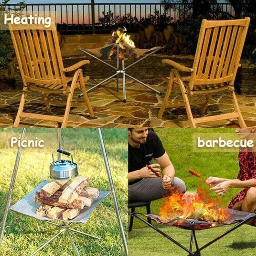 Portable Outdoor Fire Pit New Upgraded Camping Fire Pit with Collapsible, Foldable Mesh Design. Perfect for Camping, Campfires, Patios, Backyards, and Gardens. Carrying Bag