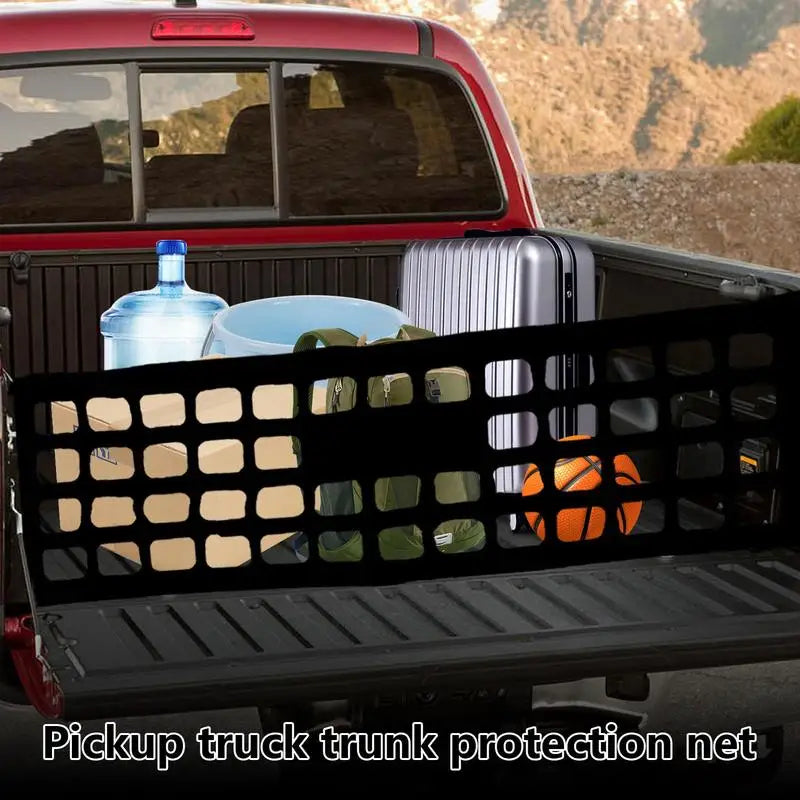 Cargo Net Trunk Bed Organizer: Convenient Storage Solution for Trucks, SUVs, and Cars, Ideal for Holding Groceries and Other Items in Place in the Pickup Truck Bed