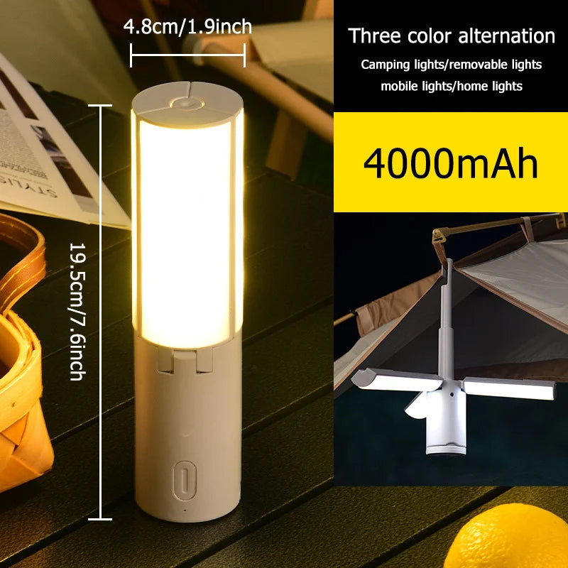 Folding Outdoor Camping Portable Lantern: Rechargeable, High-Capacity Lighting Solution for Student Dormitories, Tents, and Hanging Outdoors