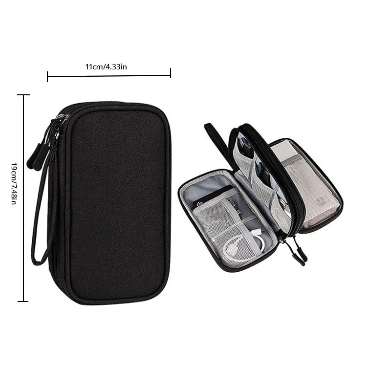 1pc Travel Portable Digital Product Storage Bag USB Data Cable Organizer Headset Charging Treasure Box Bag