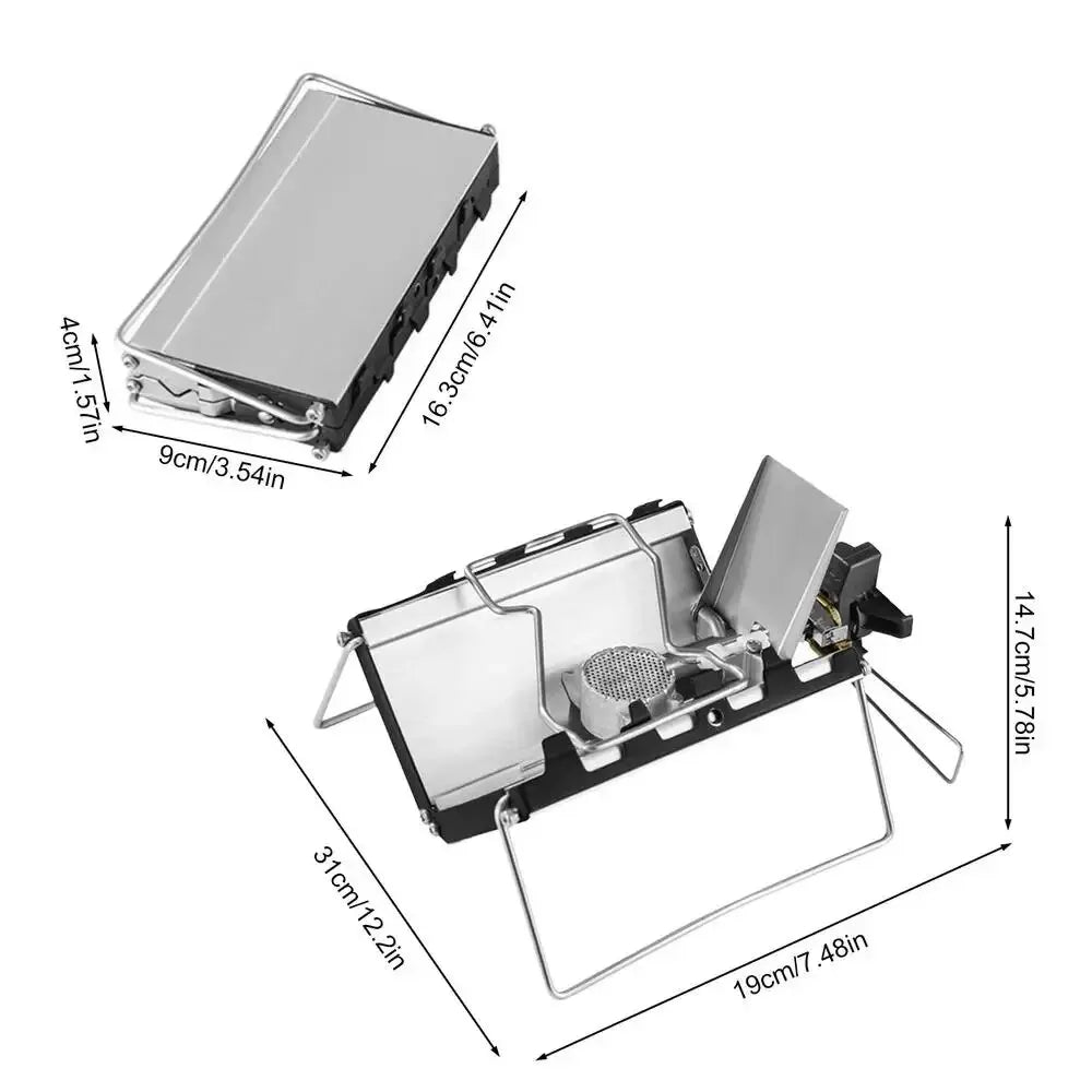 Folding Cassette Stove 2600W: Portable Outdoor Camping Gas Stove, Lightweight Picnic Travel Cooker with Windproof Design