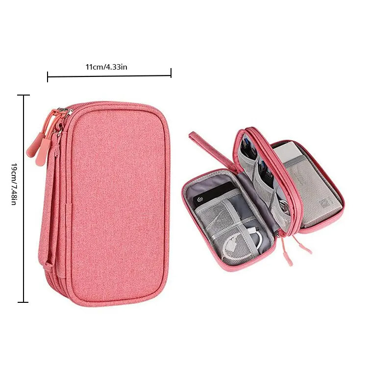 1pc Travel Portable Digital Product Storage Bag USB Data Cable Organizer Headset Charging Treasure Box Bag