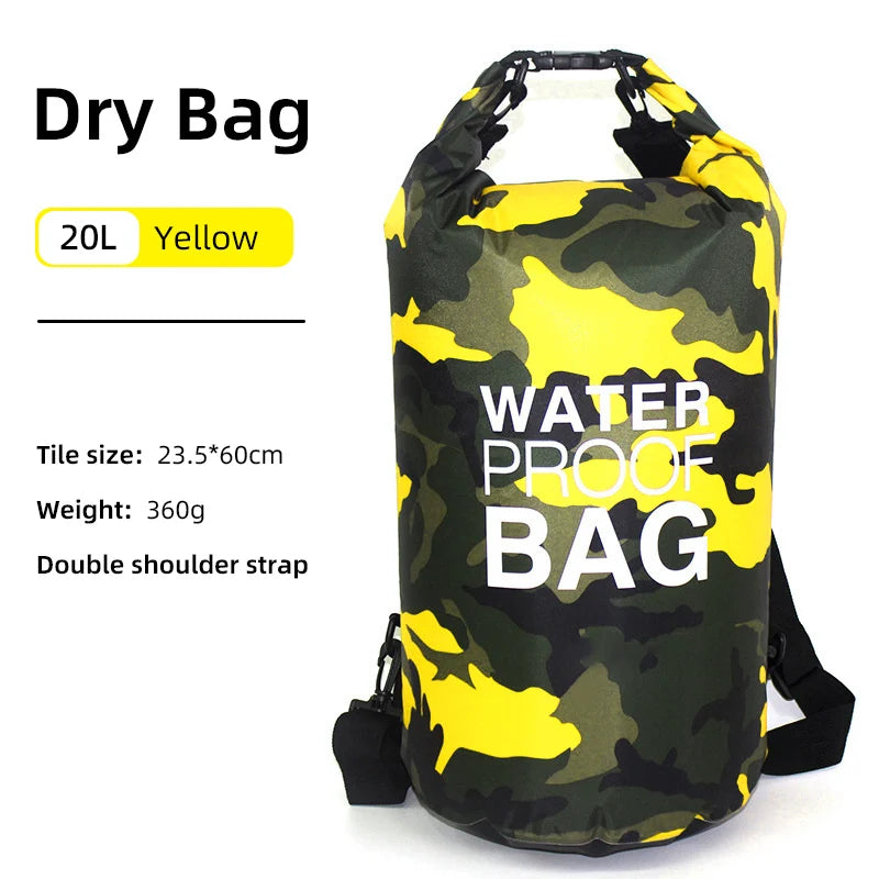 Waterproof Dry Bag: Available in 10L and 20L Sizes, Ideal Storage Pack Pouch for Swimming, Trekking, Rafting, Boating, and Kayaking. Versatile Drybags Backpack for Outdoor Adventures