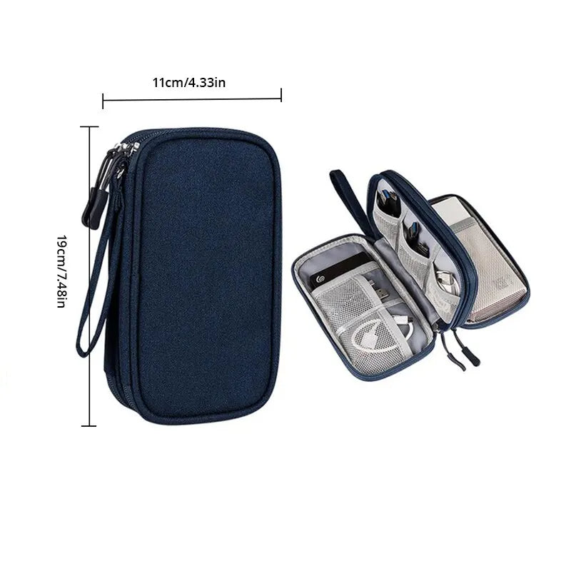 1pc Travel Portable Digital Product Storage Bag USB Data Cable Organizer Headset Charging Treasure Box Bag