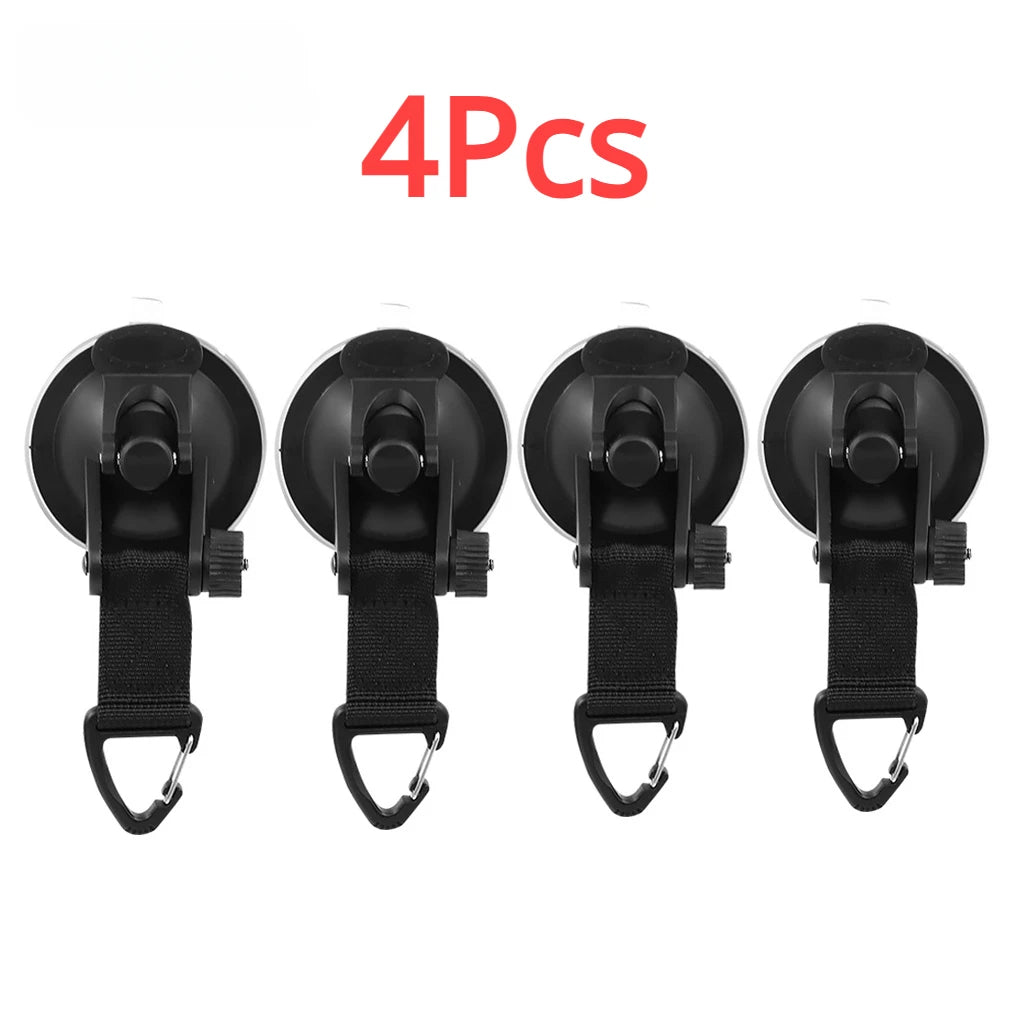 4Pcs Car Truck Tent Suction Cups Buckle: Round and Triangular Anchors for Securing Outdoor Camping Tents and Awnings, Convenient Car Accessories for Safe and Stable Setup