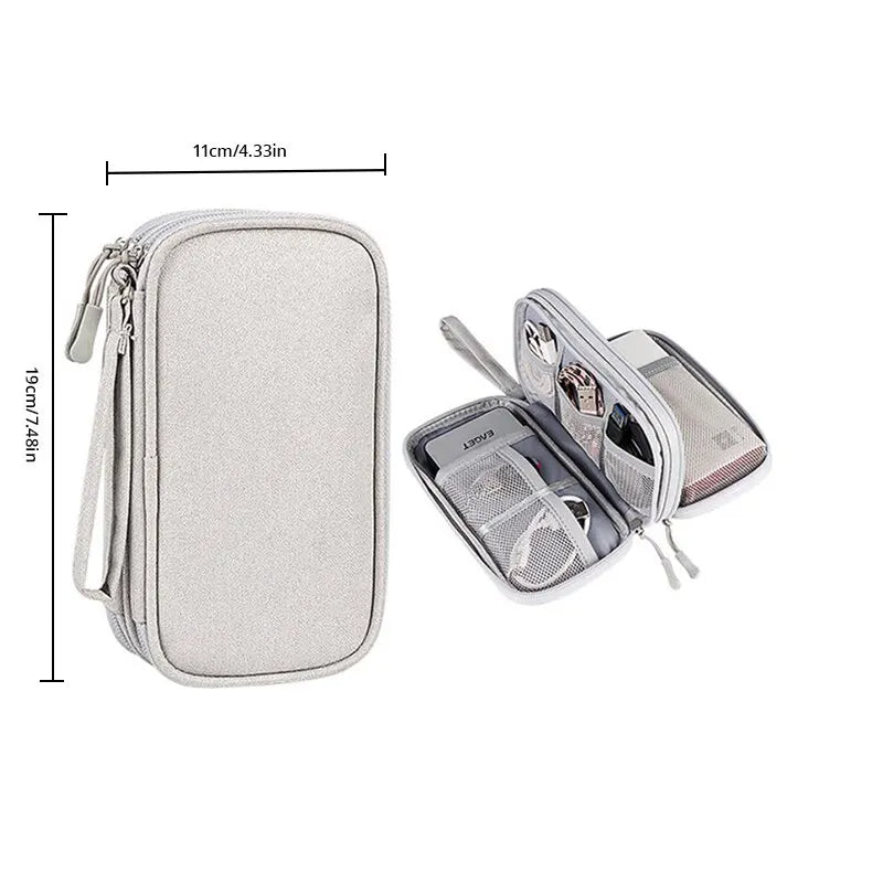 1pc Travel Portable Digital Product Storage Bag USB Data Cable Organizer Headset Charging Treasure Box Bag