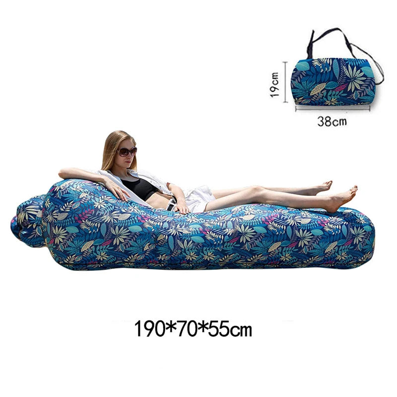 Portable Camping Inflatable Sofa Air Lounger for Outdoor Relaxation, Waterproof and Floating Design Ideal for Beach Lounging and Lazy Days Outdoors