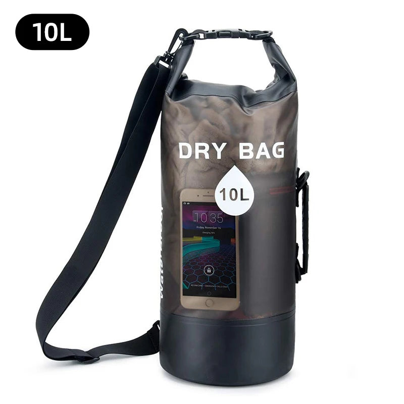 Waterproof Dry Bag: Available in 10L and 20L Sizes, Ideal Storage Pack Pouch for Swimming, Trekking, Rafting, Boating, and Kayaking. Versatile Drybags Backpack for Outdoor Adventures